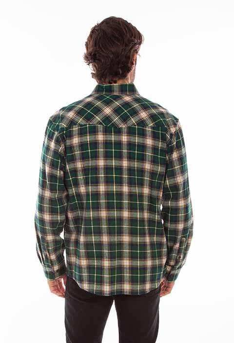 Scully Leather 100% Cotton Hunter Green Plaid Cotton Flannel Shirt - Scully Leather - Flyclothing LLC