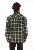 Scully Leather 100% Cotton Hunter Green Plaid Cotton Flannel Shirt - Scully Leather