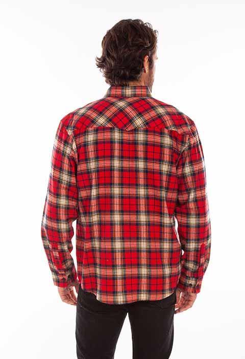 Scully Leather 100% Cotton Red Plaid Cotton Flannel Shirt - Scully Leather