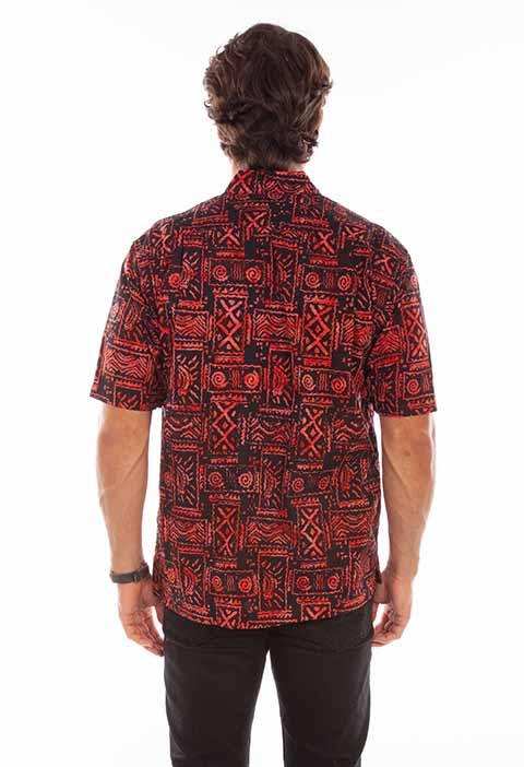 Scully Leather Farthest Point Red Batik Tribal Pattern Shirt - Scully Leather - Flyclothing LLC