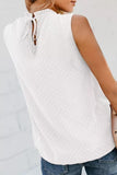 Smocked Tie Back Frill Trim Tank - Trendsi