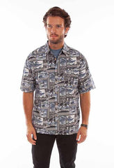 Scully Leather Farthest Point Midnight Sky Hawaiian Shirt - Scully Leather