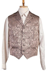 Scully Leather Taupe Silk Flor Single Breasted Mens Vest - Flyclothing LLC