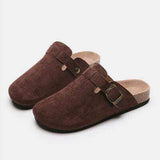 Suede Closed Toe Buckle Slide - Trendsi - Flyclothing LLC