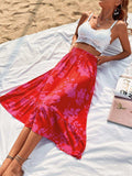 Printed Elastic Waist Skirt - Trendsi - Flyclothing LLC