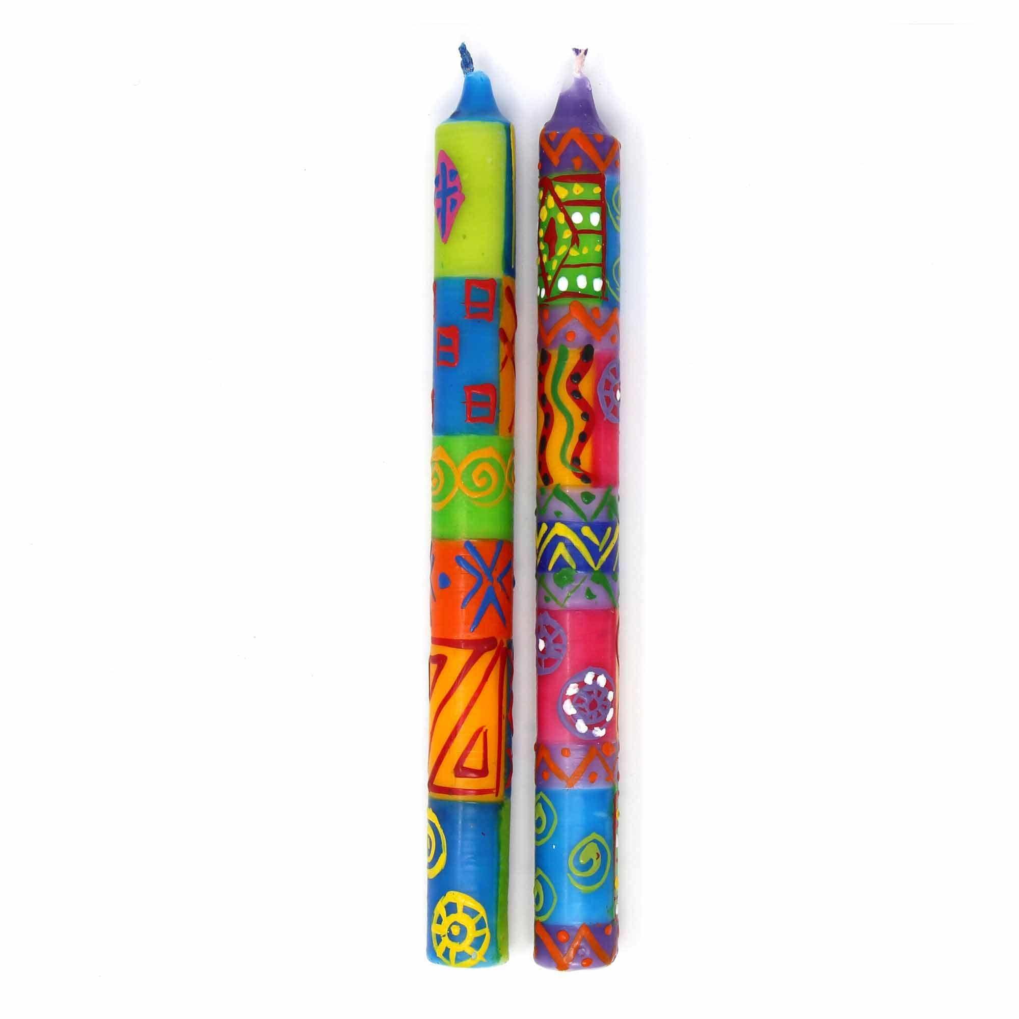Hand-Painted Dinner Candles, Pair (Shahida Design) - Nobunto