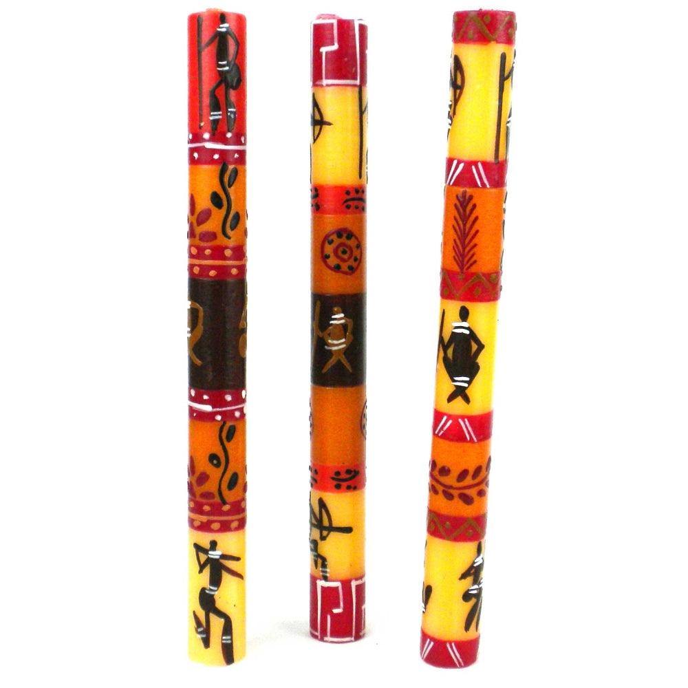 Set of Three Boxed Tall Hand-Painted Candles - Damisi Design - Nobunto - Flyclothing LLC