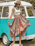 Printed High Waist Handkerchief Hem Skirt - Trendsi - Flyclothing LLC
