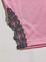 V-Neck Lace Trim Slit Cami and Pants Pajama Set - Trendsi - Flyclothing LLC