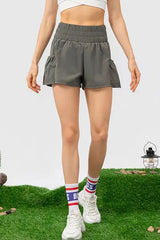 Elastic Waist Pocketed Active Shorts - Trendsi - Flyclothing LLC