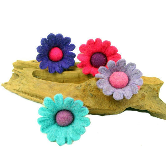 Hand Felted Colorful Flower Fairies - Set of 4 - Global Groove - Global Groove