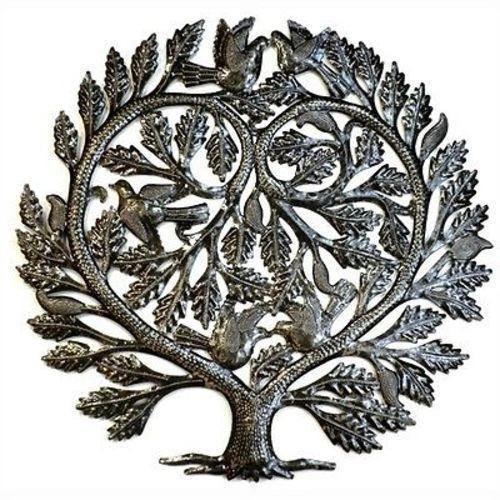 Steel Drum Art -  Lovers Heart 24 inch Tree of Life - Croix des Bouquets - Flyclothing LLC