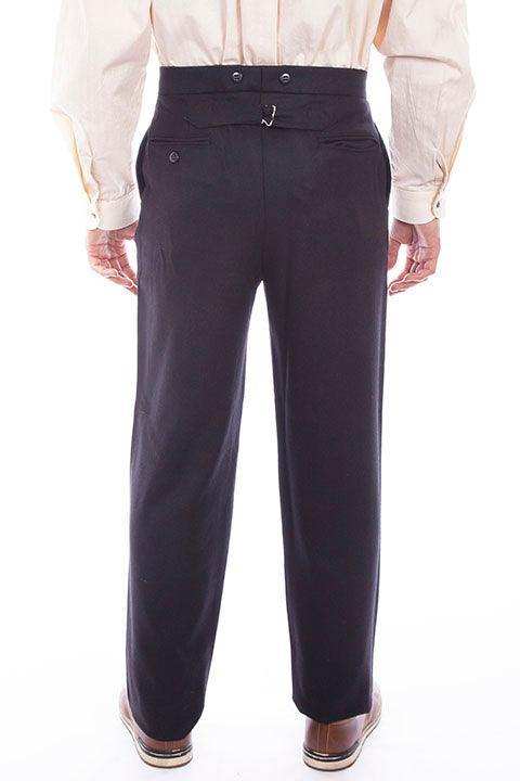 Scully Leather Black Wool Blend Gent Mens Pant - Scully Leather - Flyclothing LLC
