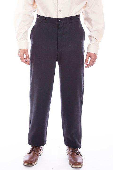 Scully Leather Black Wool Blend Gent Mens Pant - Scully Leather - Flyclothing LLC