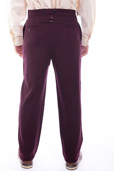 Scully BURGUNDY WOOL BLEND GENT PANT - Scully Leather