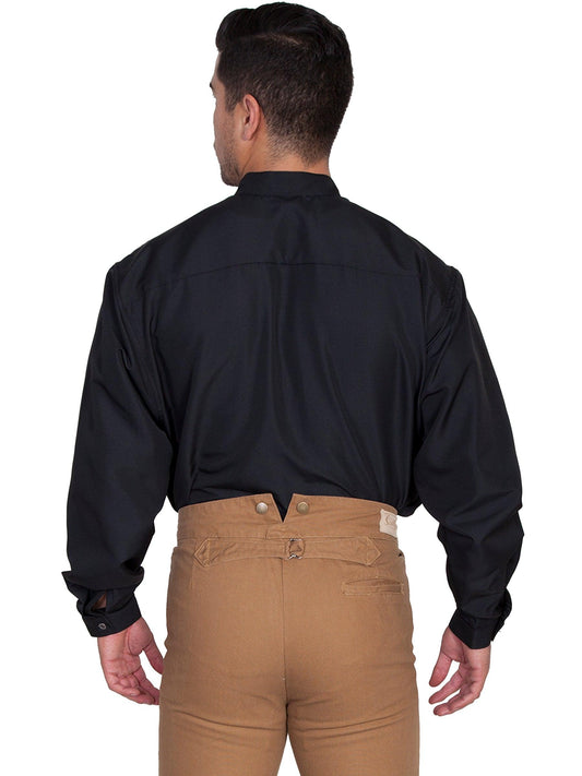 Scully Leather Black Button Front Moisture Wicking Mens Shirt - Flyclothing LLC