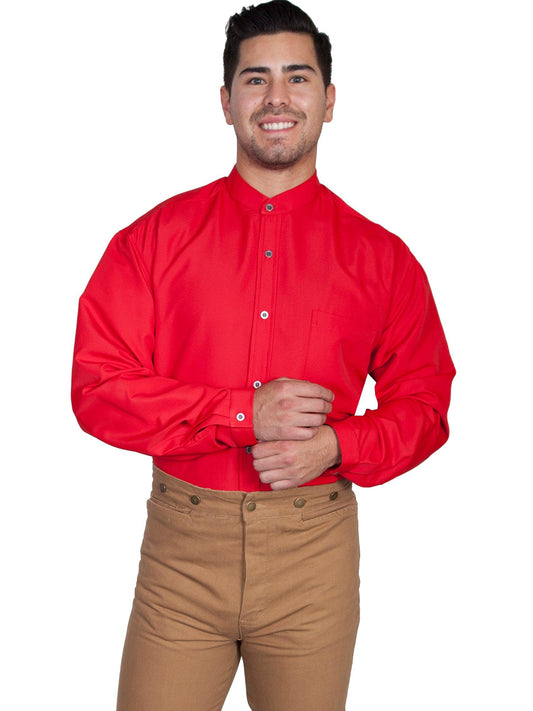Scully Leather Red Button Front Moisture Wicking Mens Shirt - Flyclothing LLC