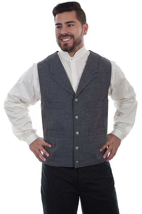 Scully HEATHER GREY 4 POCKET POLYESTER VEST - Scully Leather
