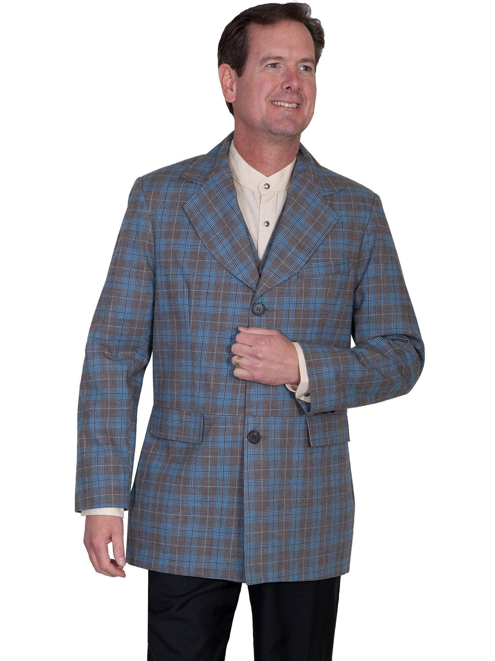 Scully BLUE PLAID TOWN COAT - Scully Leather