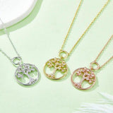 Moissanite 925 Sterling Silver Tree Of Life Pendant Necklace - Flyclothing LLC