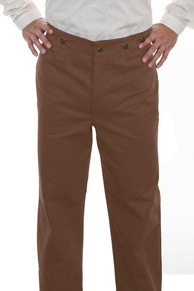 Scully Leather Brown Herringbone Vigilante Mens Pant - Scully Leather