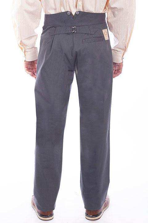 Scully Leather Charcoal Herringbone Vigilante Mens Pant - Scully Leather - Flyclothing LLC