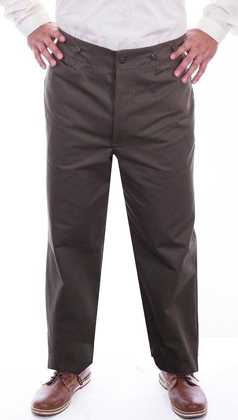 Scully Leather Charcoal Herringbone Vigilante Mens Pant - Scully Leather
