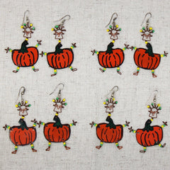 Dancing Girl Pumpkin Earrings - Creative Alternatives - Flyclothing LLC