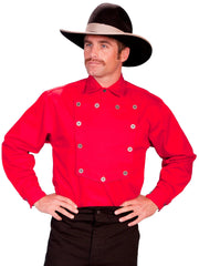 Scully Leather Red Twill Bib Mens Shirt - Flyclothing LLC