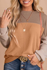 Color Block Dropped Shoulder T-Shirt - Trendsi - Flyclothing LLC