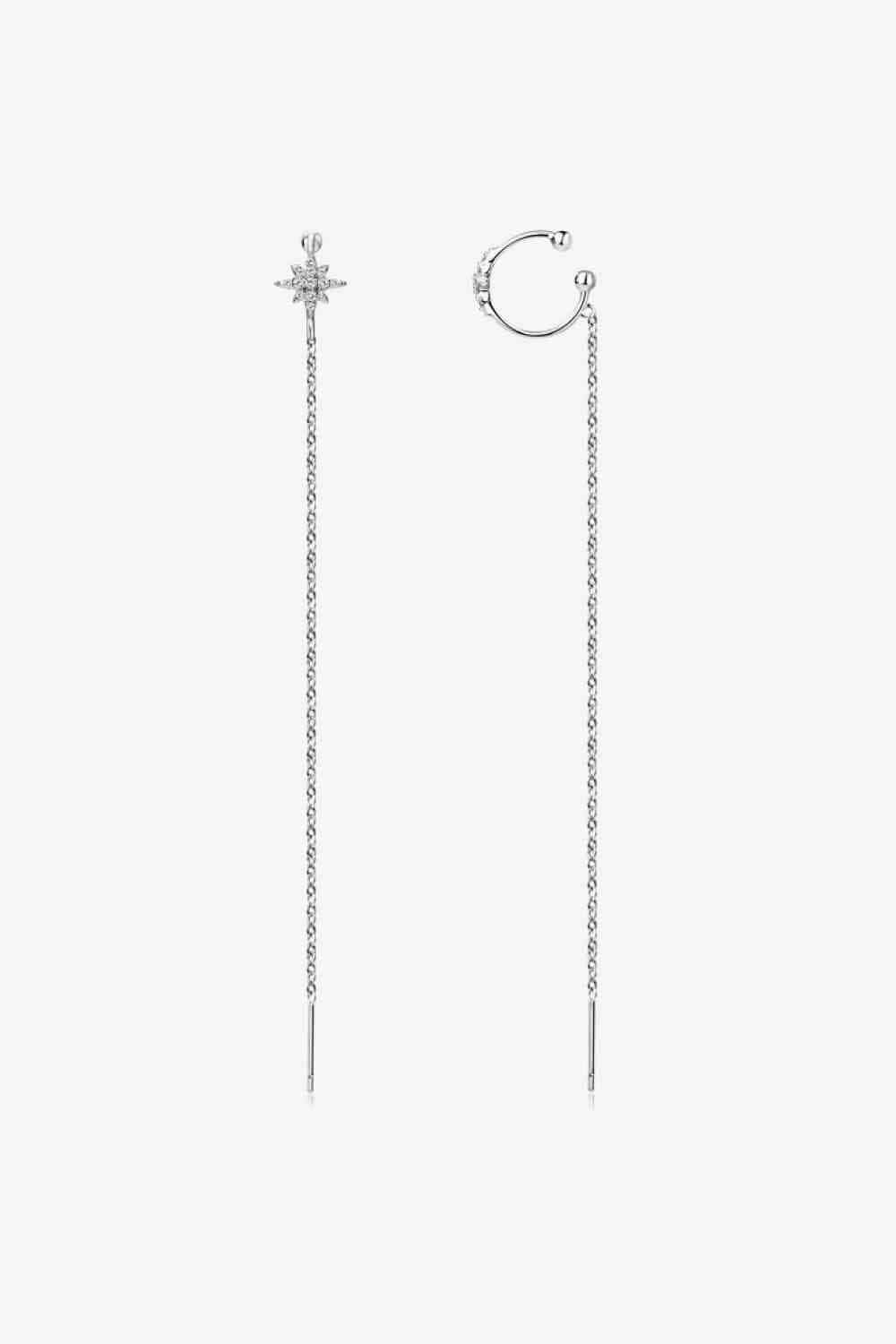 Moissanite 925 Sterling Silver Threader Earrings - Trendsi - Flyclothing LLC