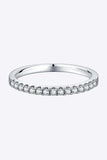 Moissanite Platinum-Plated Half-Eternity Ring - Trendsi - Flyclothing LLC