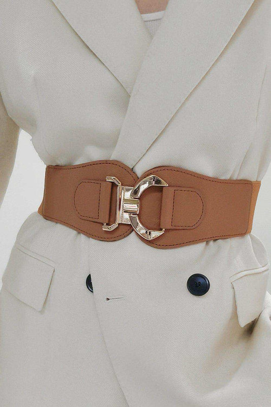 Alloy Buckle Elastic Belt - Trendsi - Flyclothing LLC