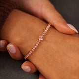 Heart Shape Inlaid Zircon 18K Gold-Plated Bracelet - Trendsi