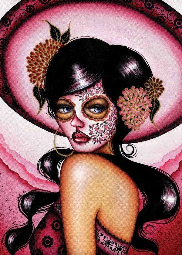 Cat Ashworth Pink Sombrero Print - Lowbrow Art Company