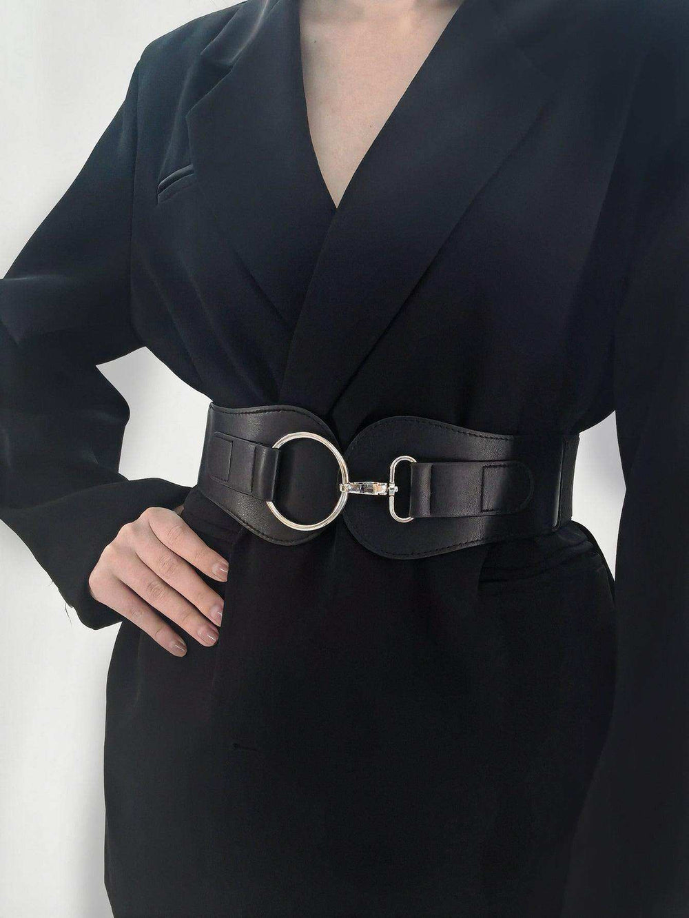 PU Elastic Wide Belt - Trendsi - Flyclothing LLC
