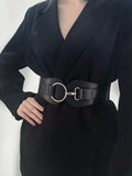 PU Elastic Wide Belt - Trendsi - Flyclothing LLC
