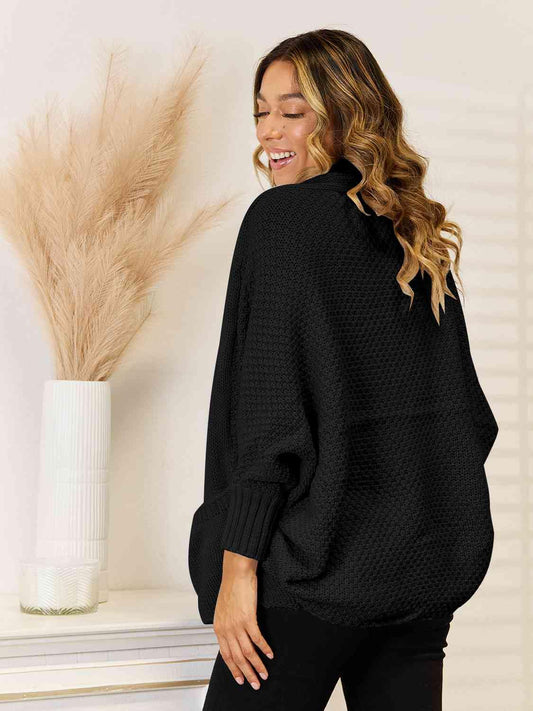 Open Front  Cardigan with Pockets - Trendsi