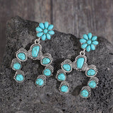 Artificial Turquoise Alloy Dangle Earrings - Trendsi