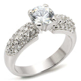 Alamode Rhodium Brass Ring with AAA Grade CZ in Clear - Alamode - Flyclothing LLC