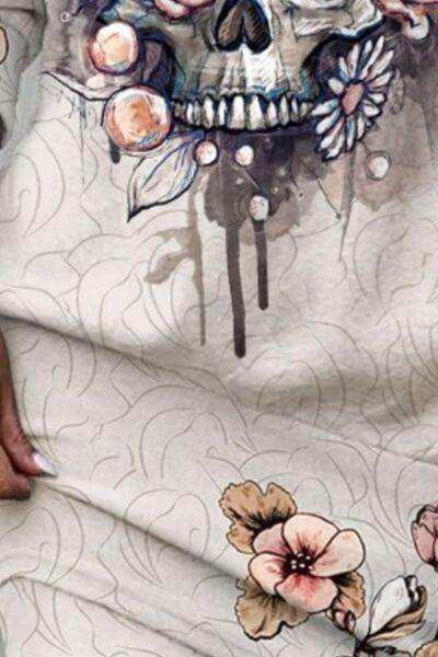 Printed Turtleneck Long Sleeve Mini Dress - Trendsi - Flyclothing LLC