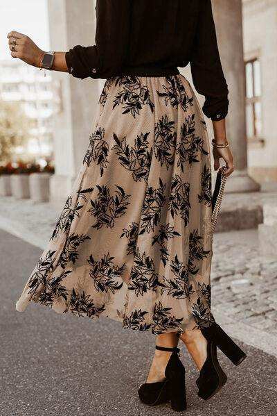 Embroidered High Waist Maxi Skirt - Trendsi - Flyclothing LLC