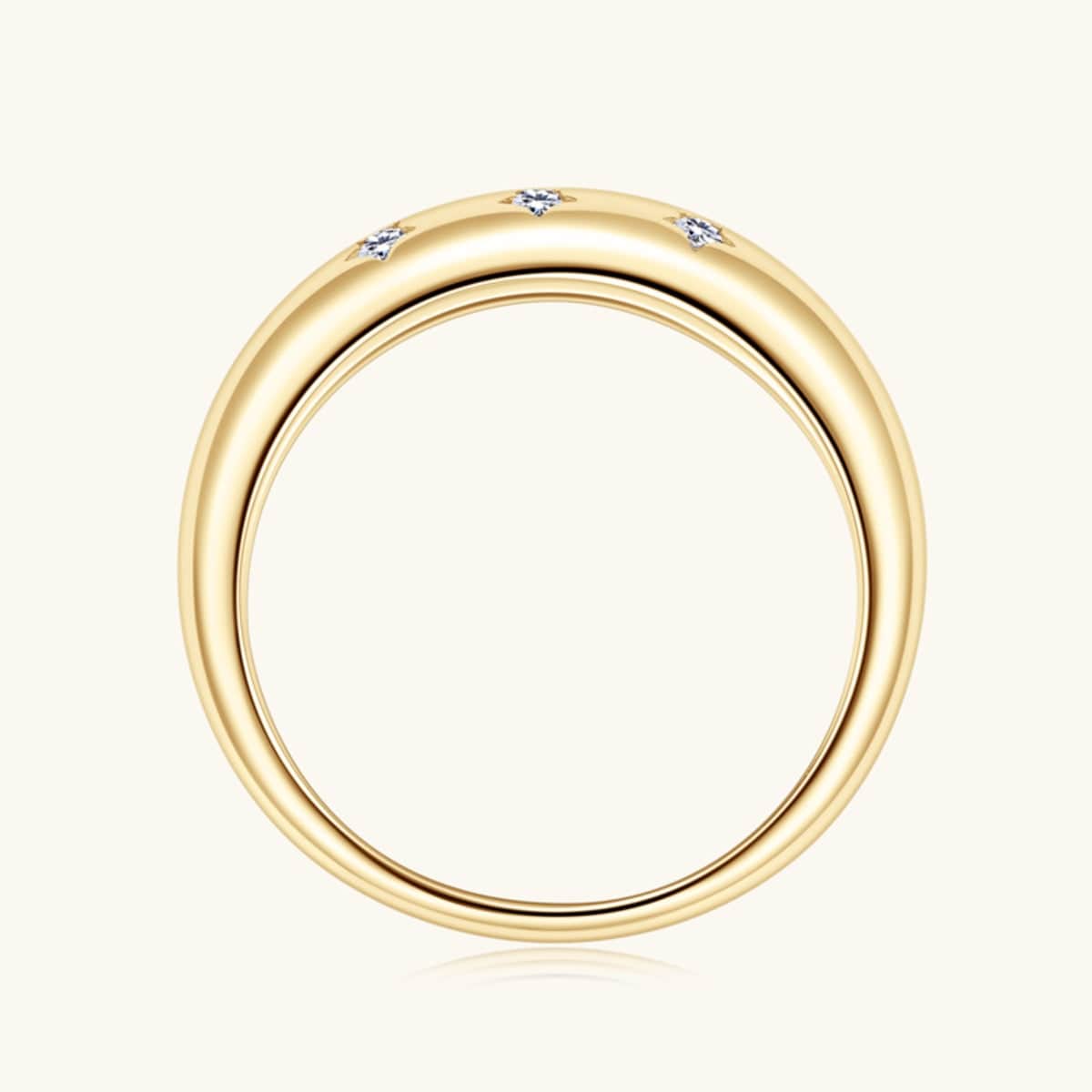 925 Sterling Silver Inlaid Moissanite Star Ring - Trendsi