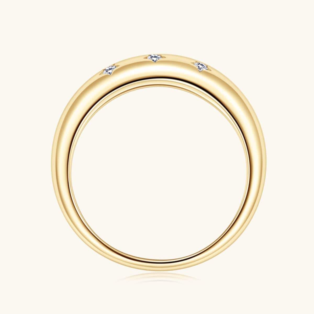 925 Sterling Silver Inlaid Moissanite Star Ring - Trendsi - Flyclothing LLC