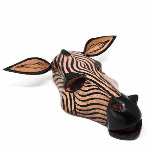 Wood Zebra Mask Wall Hanging - Jedando Handicrafts (H)