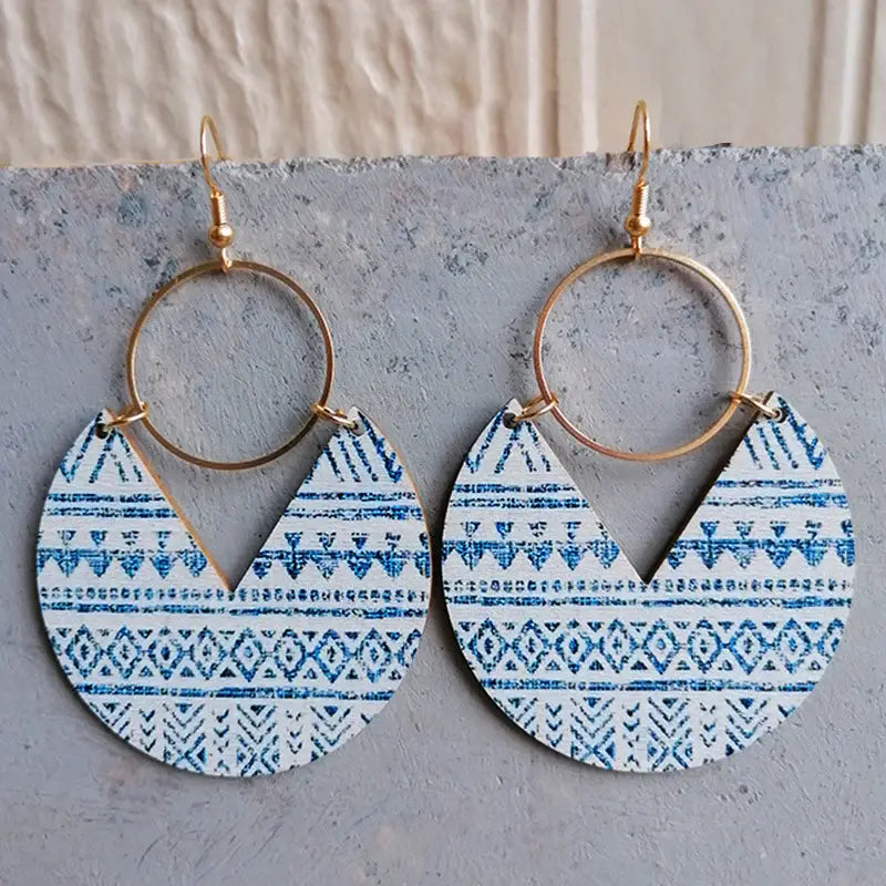 Ms.Pac-Man Shape Wooden Dangle Earrings - Trendsi - Flyclothing LLC