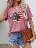 US Flag Flower Graphic Tee - Trendsi - Flyclothing LLC