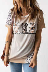 Easter Leopard Rabbit Graphic T-Shirt - Flyclothing LLC