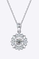Moissanite Flower Shape Pendant Necklace - Trendsi - Flyclothing LLC
