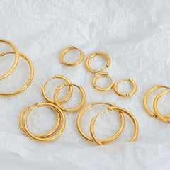 18K Gold-Plated Huggie Earrings - Trendsi